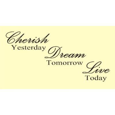 CHERISH YESTERDAY DREAM TOMORROW LIVE TODAY Vinyl wall art Inspirational quot...