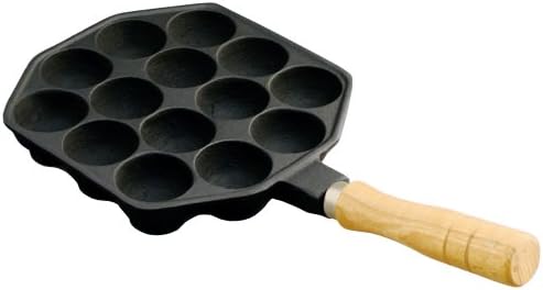 Ikenaga Ironworks 411 Takoyaki Pottery, 14 Holes, Made in Japan, Castings, Wooden Pattern