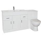 Turin 900mm Bathroom Vanity Unit and WC Cabinet with BTW Pan