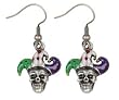 Skull Jester Earrings - Pewter - 1.75'' Height