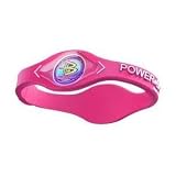 Power Balance Bracelet Wristband Pink w/ White Lettering, Size: LARGE