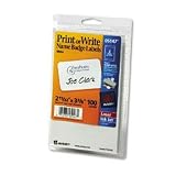 Avery(R) Self-Adhesive Name Badges, Plain White, Pack Of 100