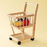 Kids Play Wooden Grocery Cart - Shopping Cart 10.5 x 15 x 24h