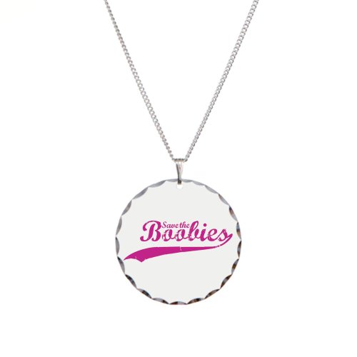 Necklace Circle Charm Cancer Save the Boobies 