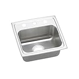 Elkay LRADQ1716600 18 Gauge Stainless Steel 17 x 16 x 6 Single Bowl Top Mount Kitchen Sink by Elkay