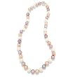 VALERO PEARLS Perlencollier aus Zuchtperlen in wei�, apricot, flieder 45 cm Magnetschlie�e; 340320