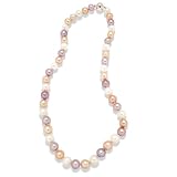Valero Pearls Valero Classics Damen-Halskette S��wasser-Zuchtperlen wei� / apricot / flieder ca. 9,0-10,0 mm 52 cm 340325