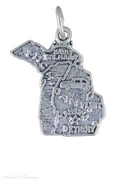 Sterling Silver MICHIGAN State Charm