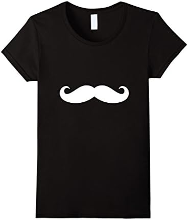 Women's Mustache Silhouette T Shirt XL Black