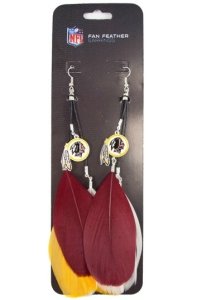 Washington Redskins Team Color Feather Earrings