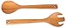 BIRDROCK HOME Bamboo Salad Servers 2-Piece Set - Bamboo Spoon & Fork Set - Salad Utensils for Cooking and Serving - Ideal Salad Spoons for Tossing & Mixing - Durable Serveware for Kitchen & Dining