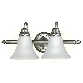 Yosemite Home Decor JH011-2SN 19.5-Inch 2-Light Bathroom Vanity, Satin Nickel by Yosemite Home Decor