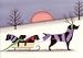 Christmas cards: Sled ride with black labrador (lab) family / Lynch