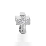 Bling Jewelry Cross Clear CZ 925 Sterling Silver Inspirational Bead Chamilia Compatible