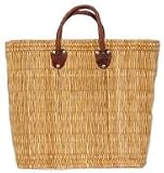 Moroccan Straw Summer Beach / Shopper / Tote Bag 18"x15"x7"
