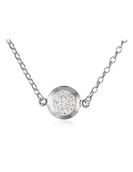 Plated Sterling Silver White Crystal Necklace