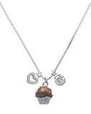 3-D Chocolate Cupcake with Sprinkles, Love, and Luck Charm Necklace [Jewelry]
