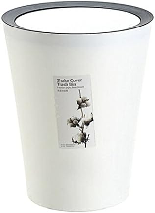 Large Plastic Trash Bins/ Creative Living Room Toilet Roll Cover Trash Cans (White)