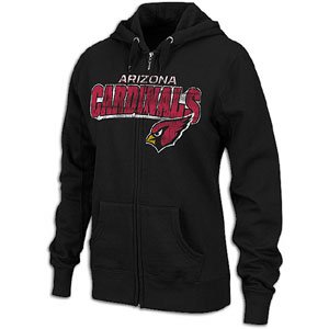 NFL Women's Arizona Cardinals Football Classic III Long Sleeve Fullzip Fleece Hoodie (Black, Large)