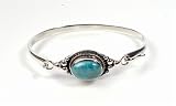 STERLING SILVER BANGLE BRACELET with Turquoise