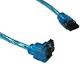 OKGear 18 inch Blue Premium SATA III Round Cable 6GB/s Straight to Right Angle w/latch