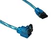 OKGear 18 inch Blue Premium SATA III Round Cable 6GB/s Straight to Right Angle w/latch