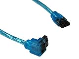 OKGear 18 inch Blue Premium SATA III Round Cable 6GB/s Straight to Right Angle w/latch