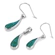 Sterling Silver Pendant/Earring Set - Turquoise - Pendant:19mm, Earrings:19mm