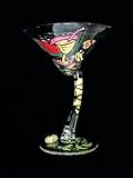 Caribbean Excitement Design - Hand Painted - Sexy Martini - 7 oz. (curved stem)