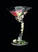 Caribbean Excitement Design - Hand Painted - Sexy Martini - 7 oz. (curved stem)
