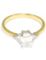 Diamond Emerald 18ct Gold 1.17ct SI2 Size M Size 6