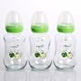 Momo Baby 5oz Glass Feeding Bottle 3-Pack Green