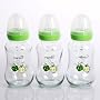 Momo Baby 5oz Glass Feeding Bottles 3-Pack Green