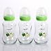 Momo Baby 5oz Glass Feeding Bottles 3-Pack Green