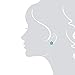 Sterling Silver Plumeria Flower Stud Earrings with Simulated Blue Opal
