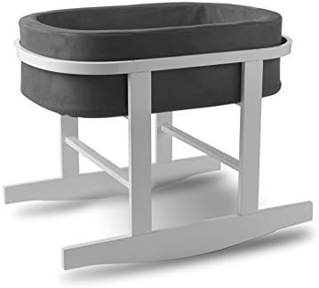 Ninna Nanna Bassinet in Charcoal with White Base by Monte Design by Monte Design