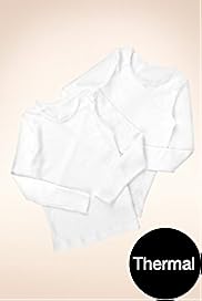 2 Pack Lace Neckline Ribbed Thermal Vests