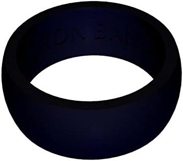 Iron Band Rubber Silicone Wedding Bands for an Active Lifestyle... (Navy Blue, Large (10-11))