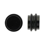 No Piercing Required - Anodized Black Stainless Steel Magnetic Fake Plugs - Imitation 00G with Double 