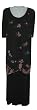 Plus Size Dress Set that has the Jumper Look Border Flower Print Tank Top Fishtail Back Over a Solid Black Travel Knit Dress.