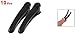 10 Pcs Black Plastic Prong Alligator Teeth Bows Hair Clips for Lady
