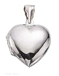 Sterling Silver 18" .8mm Wide Box Chain Necklace With Heart Locket Pendant