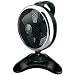 Kitchen & Housewares : HONEYWELL 7' OSCILLATING PIVOT FAN BLACK/CHROME 25W 3 SPEED SETTINGS UNIQUE CIRCULAR PIVOT REMOVABLE MESH GRILL