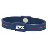EFXSiliconeSportBracelet,7-Inch,Blue,White/Red