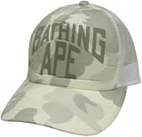 Size【通常版フリー】A BATHING APE(エイプ) フルロゴサル迷彩メッシュキャップ　白【白】【新品】の画像