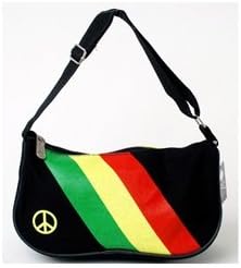 Women's Rasta Peace Sign Package Including Matching Handbag, Wallet and Lanyard