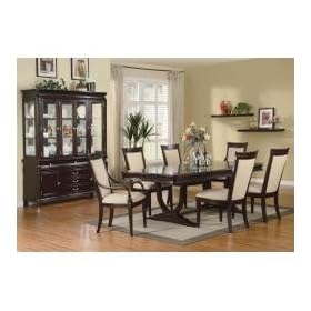 9-Piece Dining Room Furniture Set in Merlot Cappuccino - Coaster by Coaster Home Furnishings