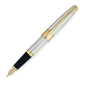 Cross Pens - Apogee Executive AT0126-9 Fountain Pen Sterling Silver w  Gold Trim