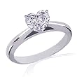0.50 Ct Heart Shaped Diamond Tapered Cathedral Solitaire Engagement Ring SI2 GIA