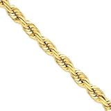 14k 10mm D-Cut Rope Barrel Clasp Chain Necklace - 20 Inch